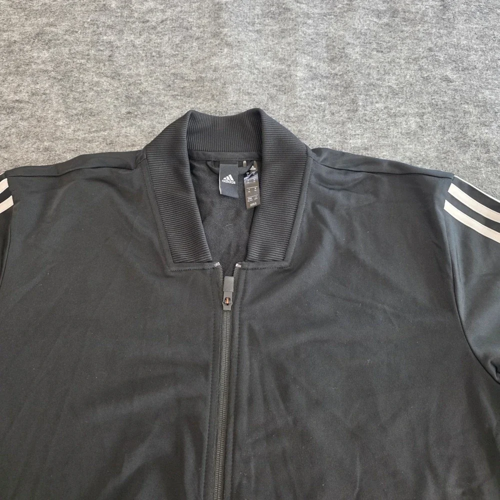 Adidas Track Jacket‎ Mens XL Black White ID Tricot Stadium  3 Stripe Athletic